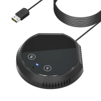 Desktop USB Conference Speakerphone Microphone Touch-Sensor Buttons Condenser Plug &amp; Play PC Computer Mic Support BT Speaker