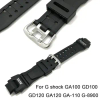 Men Women Silicone Strap Pin Buckle Sports Watch Band Soft Watchband for C-asio G shock GA100 GD100 GD120 GA120 GA-110 G-8900