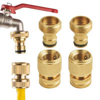 1Sets Garden Hose Quick Connect Water Hose Fitting, 3/4 Inch 1/2 Inch Brass BSP Female And Male Connector