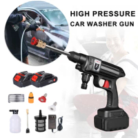 Automobile Water Gun 12000mAh Cordless High Pressure Cleaner Washer Spray Water Gun Car Wash Pressure Water Cleaning Machine