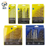 16-piece twist drill set, three-point woodworking drill, black drill, white drill, titanium-coated 9