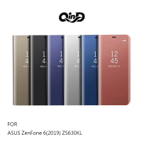 售完不補!強尼拍賣~QinD ASUS ZenFone 6(2019) ZS630KL 透視皮套 鏡面電鍍殼