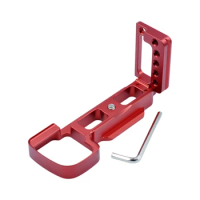 Quick Release L Plate Bracket Holder Hand Grip for Sony A6100/A6300/A6400 Digital Camera Vertical L Bracket Red