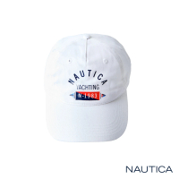 【NAUTICA】LOGO圖騰休閒帽(白)