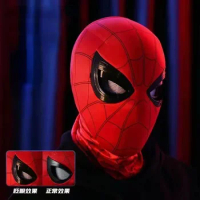 Movie Superhero Spiderman Headgear Moving Eyes Mask Cosplay Spider Man Elastic Fabric ABS Plastic Mask Adult Kid Party Dress Up