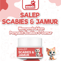 NOVAMOS Salep Scabies dan Jamur Kucing dan Anjing, Obat Scabies Terbaik Antiparasit Ampuh Mengobati 