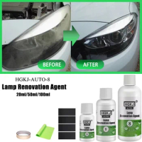 HGKJ 8 Car Lamp Headlight Polish Len Restoration Agent Lamp Retreading Agent Brightening Headlight Recovery Car Care Tools