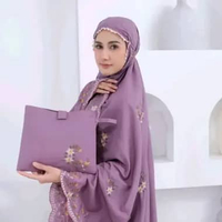 Kiukiu Mukena Katun Mikro Motif Bunga - Mukena Adem Dewasa Jumbo Premium Katun lilac