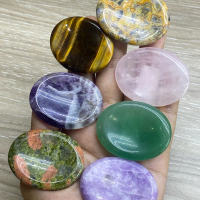 Natural crystal worry stone 44x35mm