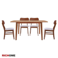 餐桌椅  長凳 RICHOME TA405+CH1088 雅洛特餐桌椅組(一桌四椅)-2色