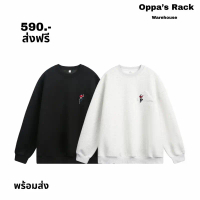 เสื้อแขนยาวสไตล์มินิมอลปักโลโก้ รุ่น People (ดำ/ขาวควัน)