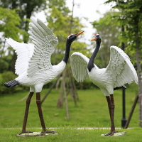 室外大型仿真動物鳥模型仙鶴擺件丹頂鶴雕塑景觀魚池草坪水池裝飾