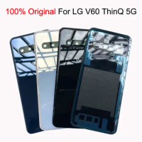 100% Original Glass Back Cover For LG V60 ThinQ 5G Rear Housing Door Battery Cover Back Housing With Camera Lens Replacement