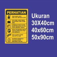 stiker Perhatian tamu wajib lapor kaca mobil dibuka Cctv 24jam stiker tempel