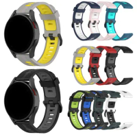 Quick Release Accessories Suitable For Galaxy Watch 4 Active 2 Striped Bi-color Silicone Watch Contrast Color Sports Strap 20mm