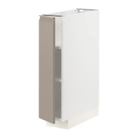METOD 底櫃附層板, 白色/upplöv 消光/深米色, 20x60x80 公分