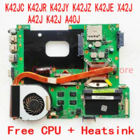 For ASUS K42JC K42JR K42JY K42JZ K42JE X42J A42J K42J A40J Laptop Motherboard+CPU+Heatsink HM55 Mainboard DDR3