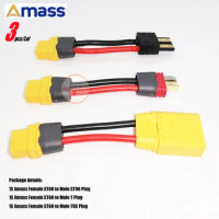 Amass Female XT60 to Dean T Plug Connector Plug Cable for Hobbywing QuicRun Fusion PRO 2in1 60A ESC 2300KV Motor Charger
