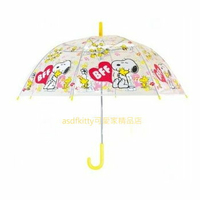 asdfkitty*SNOOPY史努比透明罩半自動直立式雨傘-55公分-黃色-日本正版商品