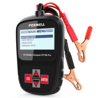 FOXWELL BT100 Pro 12V Car Battery Tester For Flooded AGM GEL 100 to 1100CCA 200AH Battery Health Ana