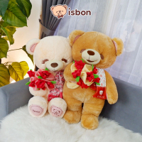 ISTANA BONEKA Beruang with Topi dan Bouquet Syal Bunga Valentine Boney Bonita 31in Lucu Besar Mainan