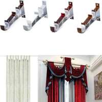 Curtain Accessorie Metal Double Rod Bracket Double Curtain Rod Bracket Window Hardware Holder Hang Curtain Rod Holders