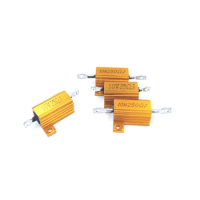 5Pcs 0.5R 0.5 0.5ohm 0.8R 0.8 0.8ohm R Ohm 10W Watt Gold Tone Wirewound Aluminum Power Metal Shell Case Resistance Resistor RX24