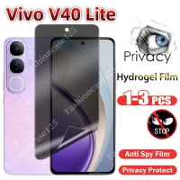 Vivo V40 Lite 4G ฟิล์มกันรอยแบบนิ่ม, 3 ชิ้น, ปกเต็ม, ป้องกันสายลับ, ฟิล์มกันรอยไฮโดรเจล, ป้องกันการส