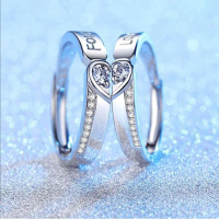 Couple Ring Adjustable Women Men Fashion Rings Cincin Set Ring Forever Love Rings Laras Size Hadiah 