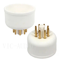 2PCS HIFI Amplifier Accessories 8Pins Electronic Tube Base Ceramic Gold-plated For KT88 6550 KT66 KT77 Vacuum Tube Amplifier DIY