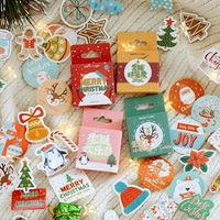 [Hare.D]聖誕節貼紙 46枚盒裝貼紙 不乾膠封口貼 手帳素材貼紙 造型貼紙 標籤貼 聖誕卡片貼紙 禮物包裝貼