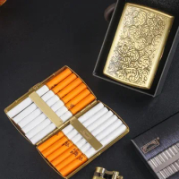 Mini Portable Cigarette Case | 12 Regular Sized Cigarette Holder | Vintage Carved Metal Design (Constantine)