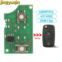 Jingyuqin Remote Car Key PCB Board 433MHz ID48 Chip For Volkswagen VW Beetle Golf Jetta Passat MK4 1J0959753A