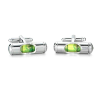 Hot Selling Business Green spirit level Cufflinks For Mens Brand Jewelry High Quality Classic Engineer Cuff links Wedding cuffs