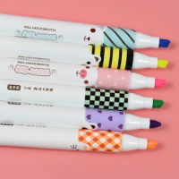 WB-909 Set of 6 Cute Mini Highlighter Paint Marker Pen Drawing Liquid Chalk Stationery School Office Supply