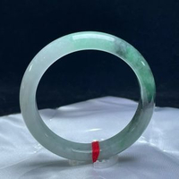 緬甸手鐲半山水陽綠飄烏雞翡翠手鐲種老肉細優雅大氣漂亮特色完美