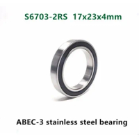 50pcs ABEC-3 S6703-2RS 17x23x4mm stainless steel thin wall deep groove ball bearings S6703RS 17*23*4 mm