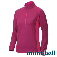 【mont-bell】COOL 女 抑菌抗UV半門襟長袖上衣『莓紅』1114459