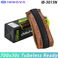INNOVA IB-3015N 700x30c TLR Brown Sidewall Tubeless Ready Folding Tire for Road Gravel Bike Touring Bicycle Cycling Parts