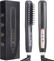 Premium Heated Beard Straightener for Men - Dual Action Brush Kit for Medium to Long Beards - Groomi