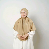 Bergo French Alenna Jersey Premium | Hijab Instan Syari Adem & Nyaman 12 Warna L Latte