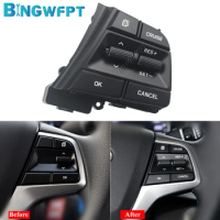 High Quality Car Cruise Control Steering Wheel Buttons Switch Black For Hyundai Elantra 1.6L 2016 20