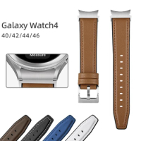 Leather Silicone Bands for Samsung Galaxy Watch 4 6 Band Classic 47mm 46mm/Galaxy Watch4 5pro 44mm 40mm No Gaps Bracelet Strap