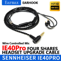 For Sennheiser IE40PRO Earphones Replaceable 4-Strand 3.5mm Single Crystal Copper Upgrade Cable