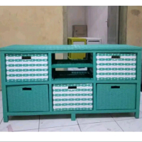 Lemari Laci Isi 6 Dvd Motiff Rotan Sintetis