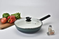 愛佳寶碳鋼陶瓷煎炒鍋(附蓋)30CM*6組