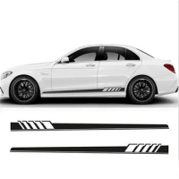 2Pcs Universal Auto Car Sticker Non Fading Fashion Stripe Car Sticker Racing Strips Side Rear View Mirror Decor Decal