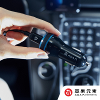 亞果元素 OMNIA C1+ USB-C PD &amp; QC 45W 雙孔極速車用充電器 黑