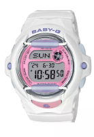 CASIO 卡西歐 Baby-G 數位白色樹脂錶帶女式手錶 BG-169PB-7DR