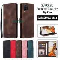 SUNCASE Samsung M33 cover hp model dompet multi fungsi flip case wallet leather SUNCASE GREEN